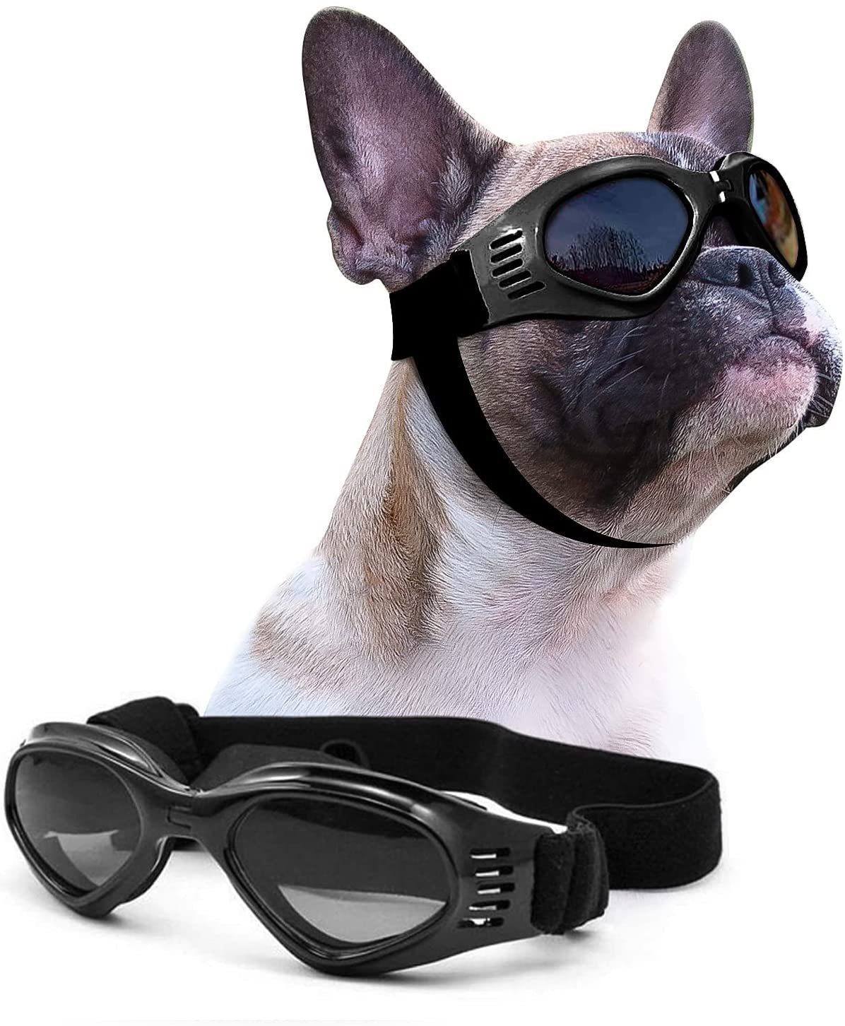 Petleso Dog Goggles Medium Breed, Dog Sunglasses for Medium Dogs Eye Protection Windproof, Black Animals & Pet Supplies > Pet Supplies > Dog Supplies > Dog Apparel PETLESO Black  