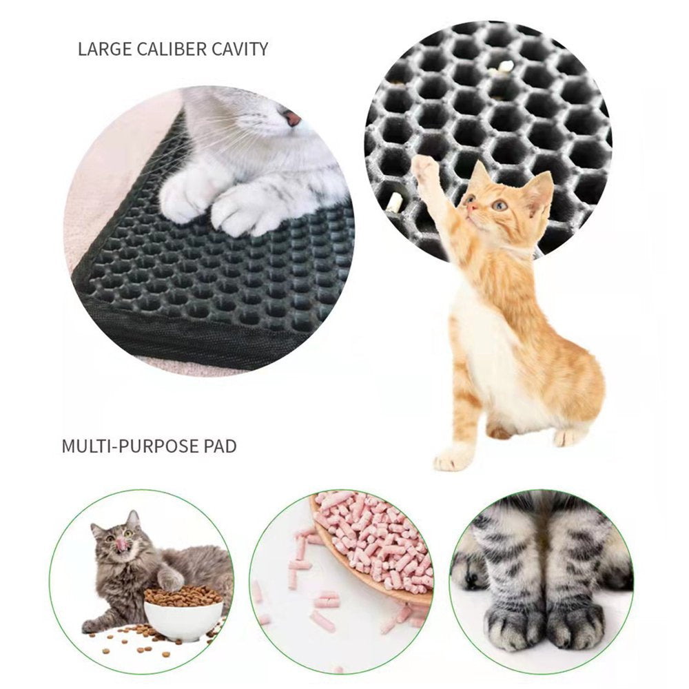 Oenbopo Cat Litter Mat, Litter Box Mat,Honeycomb Double Layer Trapping Litter Mat Design,Waterproof Urine Proof Kitty Litter Mat,Easy Clean 15.7*23.6""