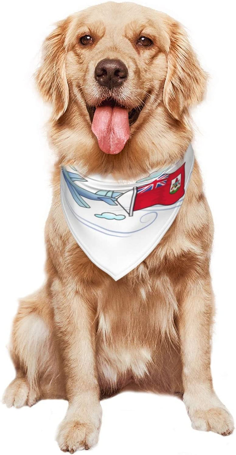 Airplane with Bermuda Flag Pet Dog and Cat Decorative Triangle Scarf,Dog Bandana,Breathable and Stain Resistant. Animals & Pet Supplies > Pet Supplies > Dog Supplies > Dog Apparel ZALTAS   