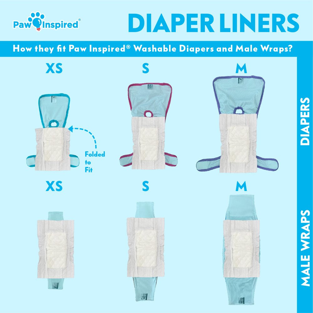 Paw Inspired 30Ct Dog Diaper Liners Diaper Pads | Washable Reusable Female Dog Doggie Pet Diapers and Male Wraps Belly Bands Cover Inserts | Period Menstrual Pads for Dogs | Puppy Diapers Pads Inserts Animals & Pet Supplies > Pet Supplies > Dog Supplies > Dog Diaper Pads & Liners Paw Inspired   