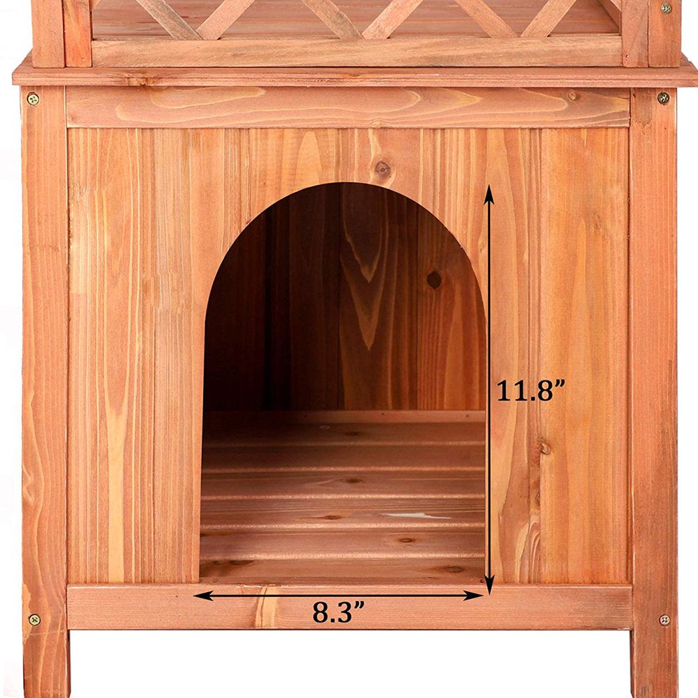 Karmas Product Dog House Weather Resistant Wooden Kennel with Balcony and Stairs for Small Pets Animals & Pet Supplies > Pet Supplies > Dog Supplies > Dog Houses KARMAS PRODUCT   