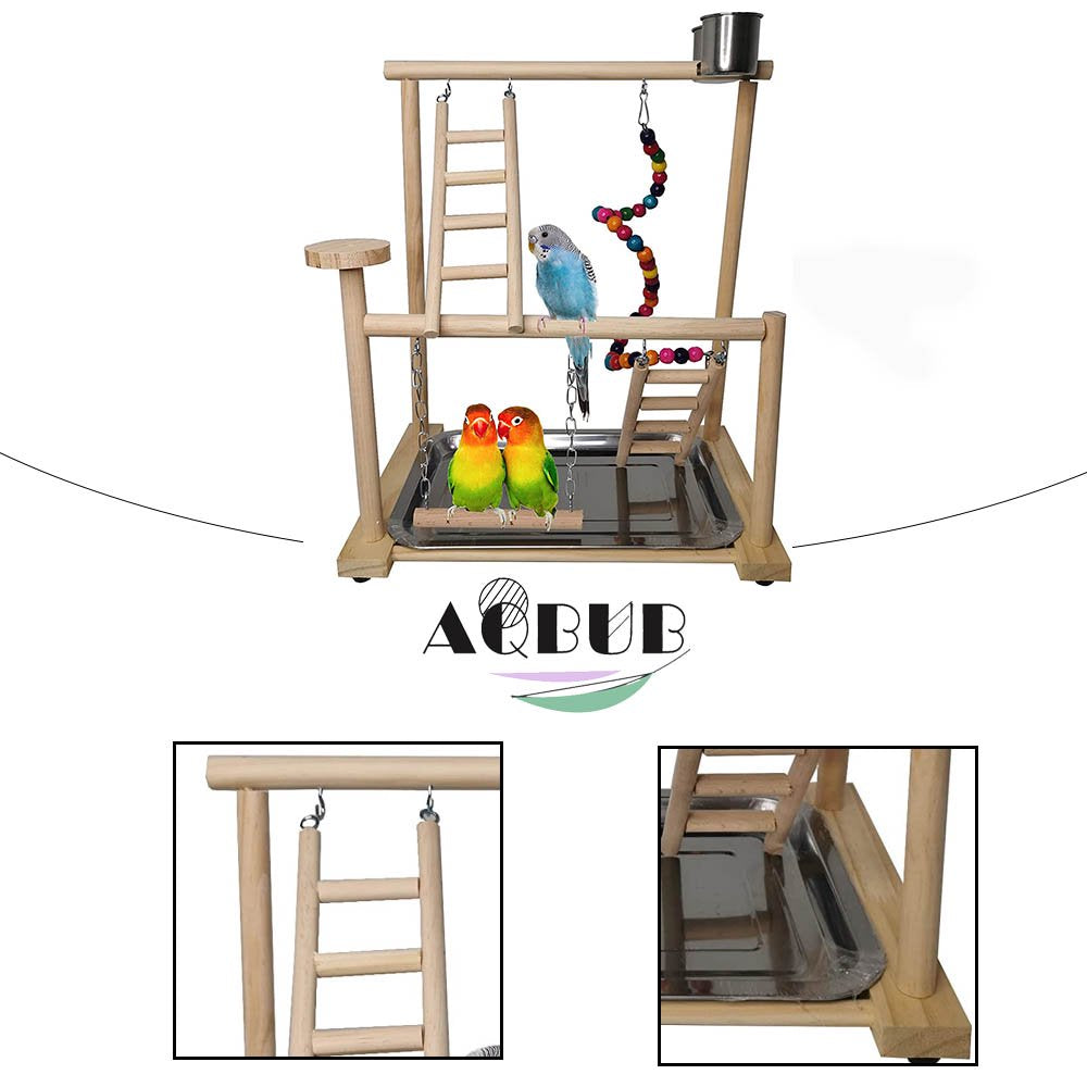 Parrots Playground, Bird Play Gym, Wooden Perches, Rotating Ladder Climbing Swings, Chewing Toys and Parakeet Feeding Cups, Sports and Activity Centre (Including Pallets) Animals & Pet Supplies > Pet Supplies > Bird Supplies > Bird Ladders & Perches KOL PET   