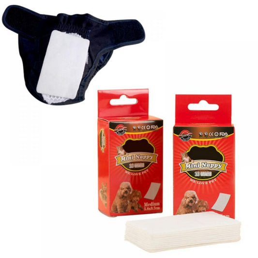 Dog Diaper Liners Pads, 20Ct | Disposable Doggie Diaper Inserts Fit Most Reusable Pet Belly Bands, Cover Wraps, and Washable Period Panties