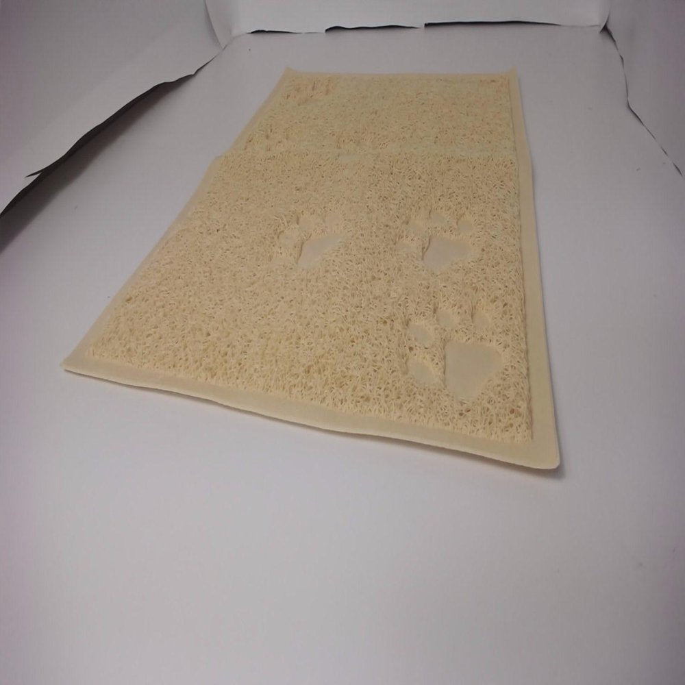Cat Litter Mat Rectangular Base Plate, Waterproof Cat Litter Mat Accessories Suitable for Cat Litter Box round Placemat, Eco-Friendly Bamboo Grain PVC Oval Placemat 45*32.5Cm
