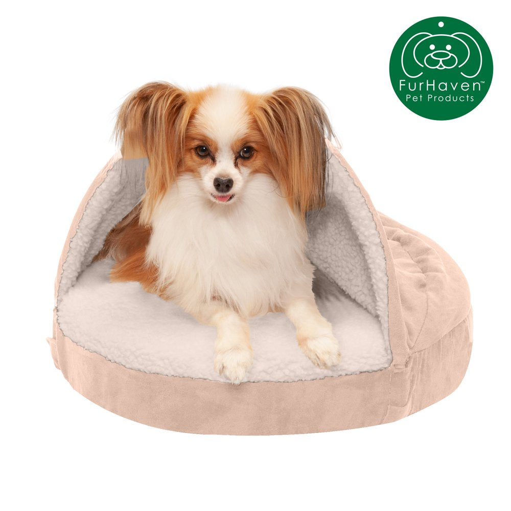 Furhaven Pet Products Orthopedic Faux Sheepskin Snuggery Burrow Pet Bed for Dogs & Cats, Pink, 18-Inch Animals & Pet Supplies > Pet Supplies > Cat Supplies > Cat Beds FurHaven Pet 18" Base Cream 