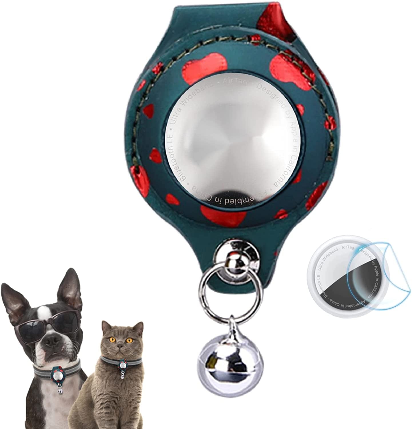 LXUEO Airtag Dog Collar Holder, Reflective Dog Cat Collar with Protective Airtag Holder Case, Soft Adjustable Dog Collar with Anti-Lost Airtag Holder and Airtag Films Electronics > GPS Accessories > GPS Cases LXUEO GREEN One Size 