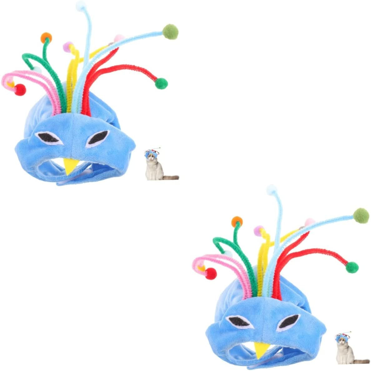 Ipetboom Headwear Decor Puppies Funny Cover Peacock Household Warm Cat Dogs Soft Small Cats Headdress Cap Costume Dog Bird for Party Cartoon Lovely Puppy Hat Accessories Design Animals & Pet Supplies > Pet Supplies > Dog Supplies > Dog Apparel Ipetboom As Shownx2pcs 20X20X1cmx2pcs 