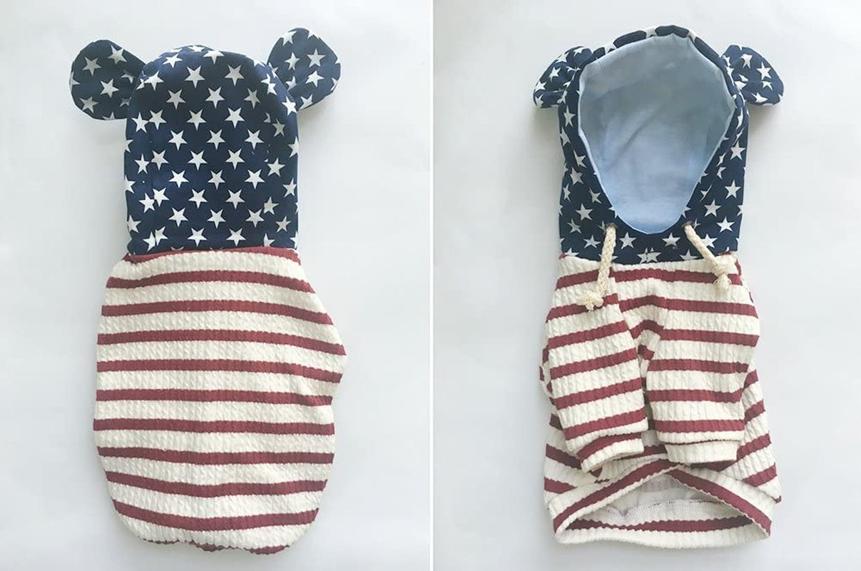 BONDOGLAND Pet Clothes Dog Hoodies for Small Dogs Cat Sweater Onesie Puppy Tracksuit Pajamas 4Th of July Animals & Pet Supplies > Pet Supplies > Dog Supplies > Dog Apparel BONDOGLAND   