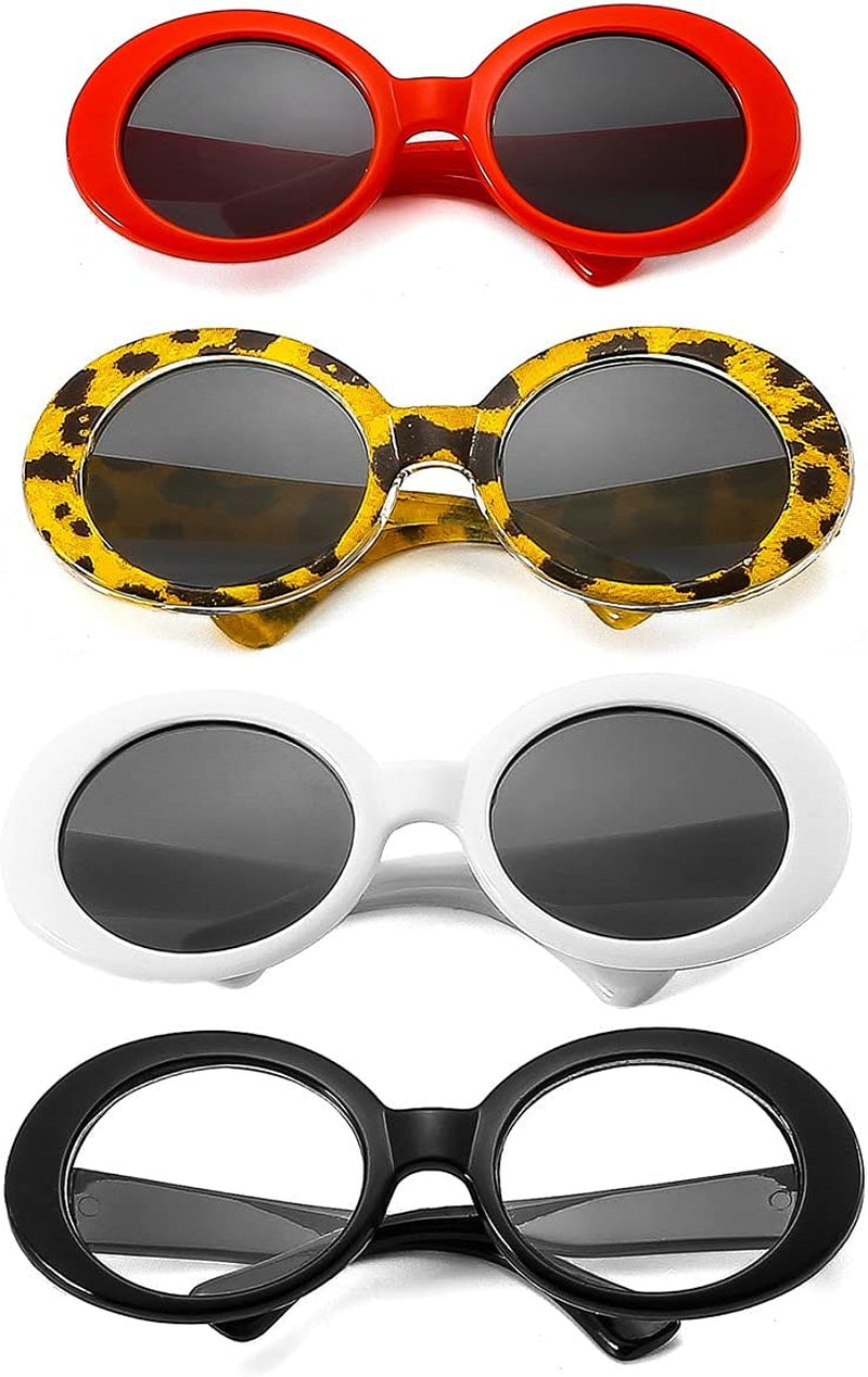 Cheeseandu 4Pairs Funny Cute Dog Cat Fashion Sunglasses Alien Camo Retro Eye-Wear Protection Puppy Cat Summer Beach Glasses Pet Photos Props for Small Dog Cat Animals & Pet Supplies > Pet Supplies > Dog Supplies > Dog Apparel CheeseandU   