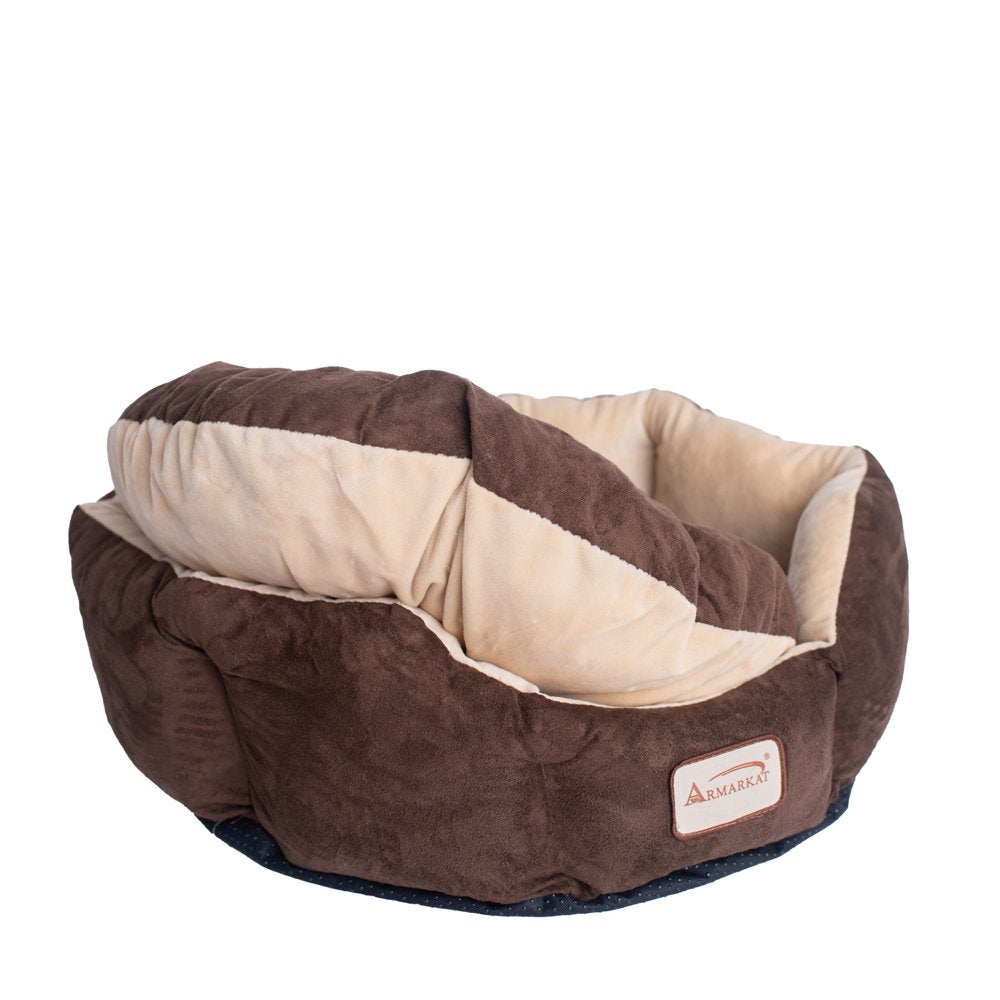 Armarkat Covered Pet Cat Bed, Mocha & Beige Animals & Pet Supplies > Pet Supplies > Cat Supplies > Cat Beds Aeromark Intl Inc   