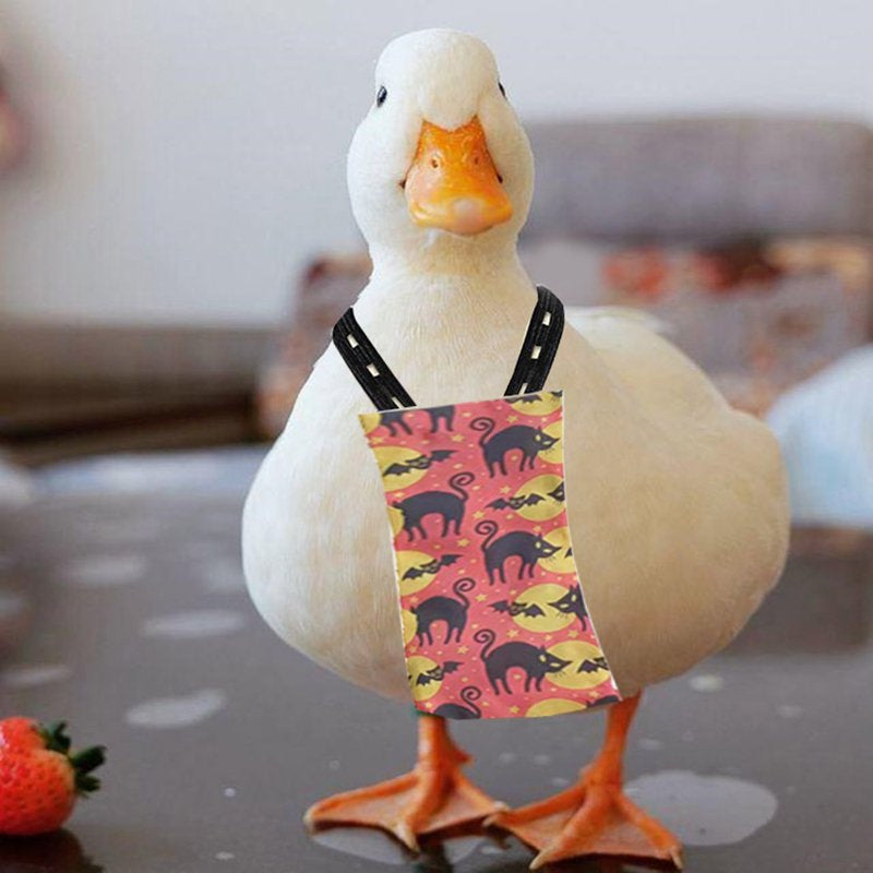 Techinal Adjustable Chicken Diaper for Pet Duck/Goose/Pigeon/Hens Washable Poultry Clothes 4 Halloween Themed Print Reusable