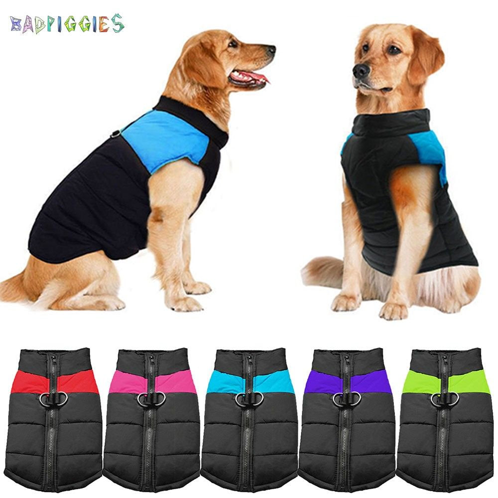 Badpiggies Waterproof Cold-Proof Dog Warm Vest Jacket Coat Winter Clothes for Small Medium Large Dogs Pets (M, Pink) Animals & Pet Supplies > Pet Supplies > Dog Supplies > Dog Apparel BadPiggies M Blue 