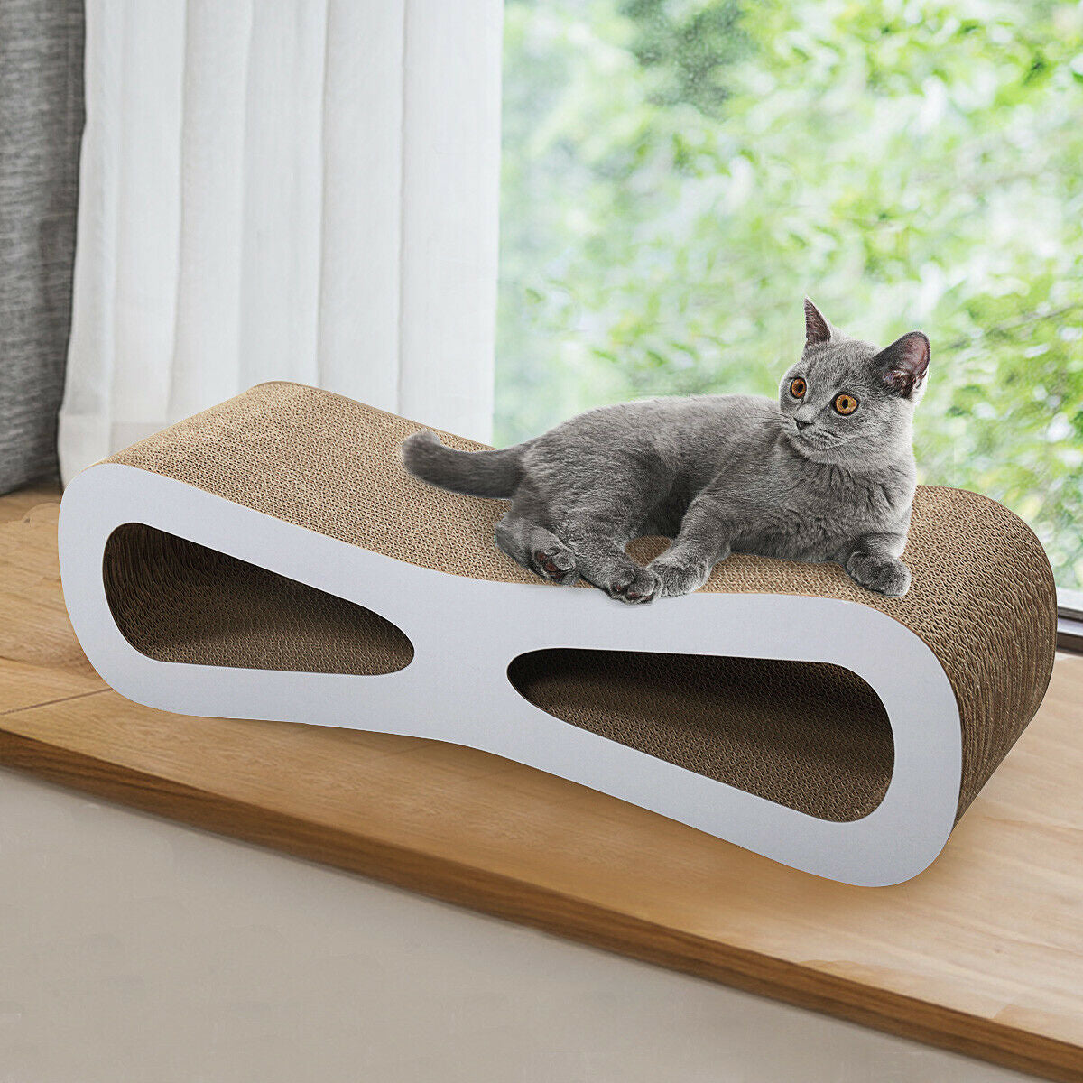 Veryke Cat Scratching Pads, Cat Scratcher Cardboard Lounger Curved Shape Furniture Play Rest Sleep Cardboard with Catnip Toys Animals & Pet Supplies > Pet Supplies > Cat Supplies > Cat Furniture Veryke   