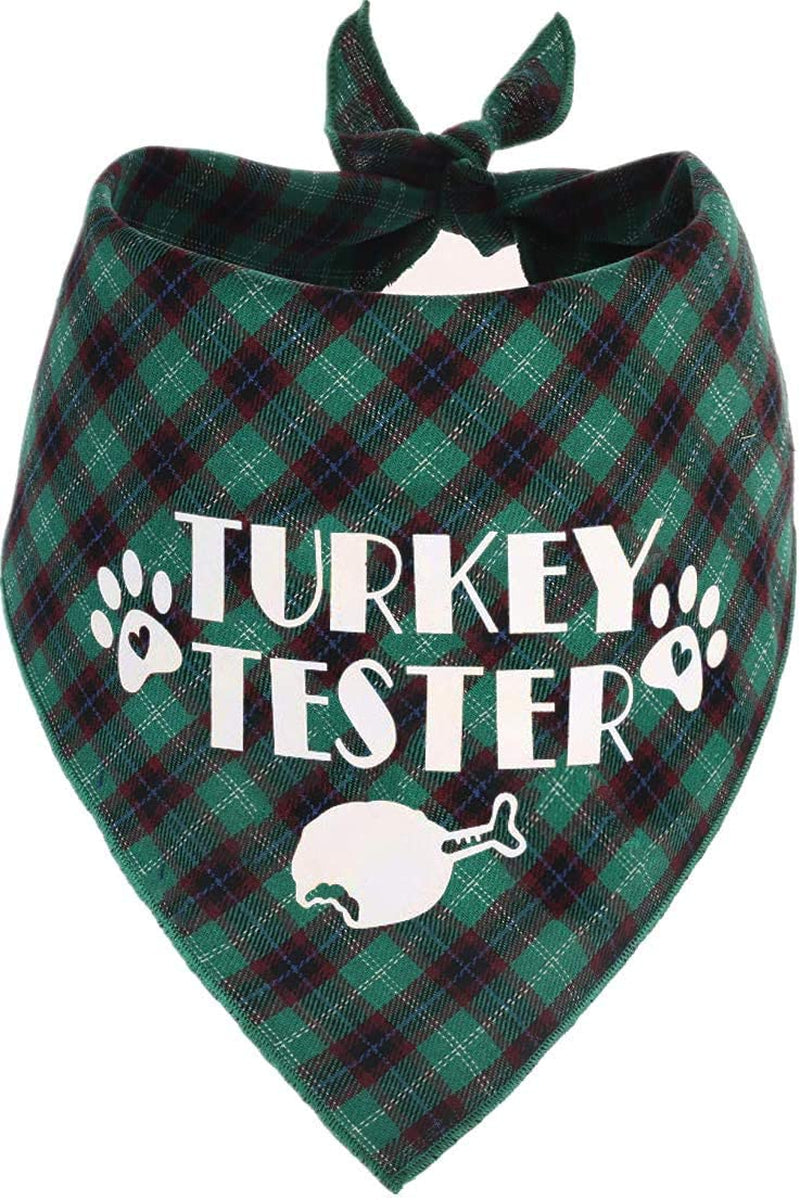 Pawskido Thanksgiving Bandana for Small Medium Dogs, Turkey Taster Green Pet Scarf Animals & Pet Supplies > Pet Supplies > Dog Supplies > Dog Apparel Pawskido   