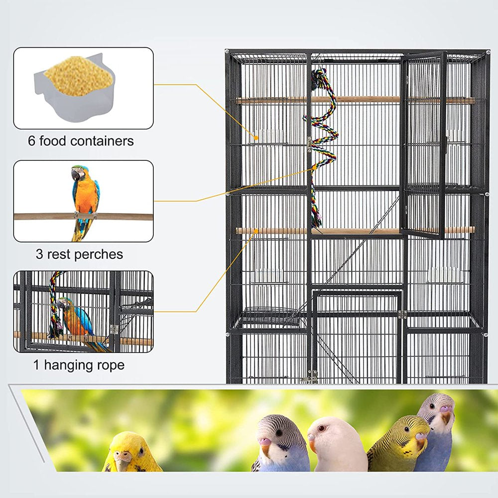 Kinbor Bird Cage with Stand 69 Inch Wrought Iron Large Bird Cage for Parrots Lovebird Cockatiel Doves and Other Small to Medium Parrots Animals & Pet Supplies > Pet Supplies > Bird Supplies > Bird Cages & Stands Kinbor   