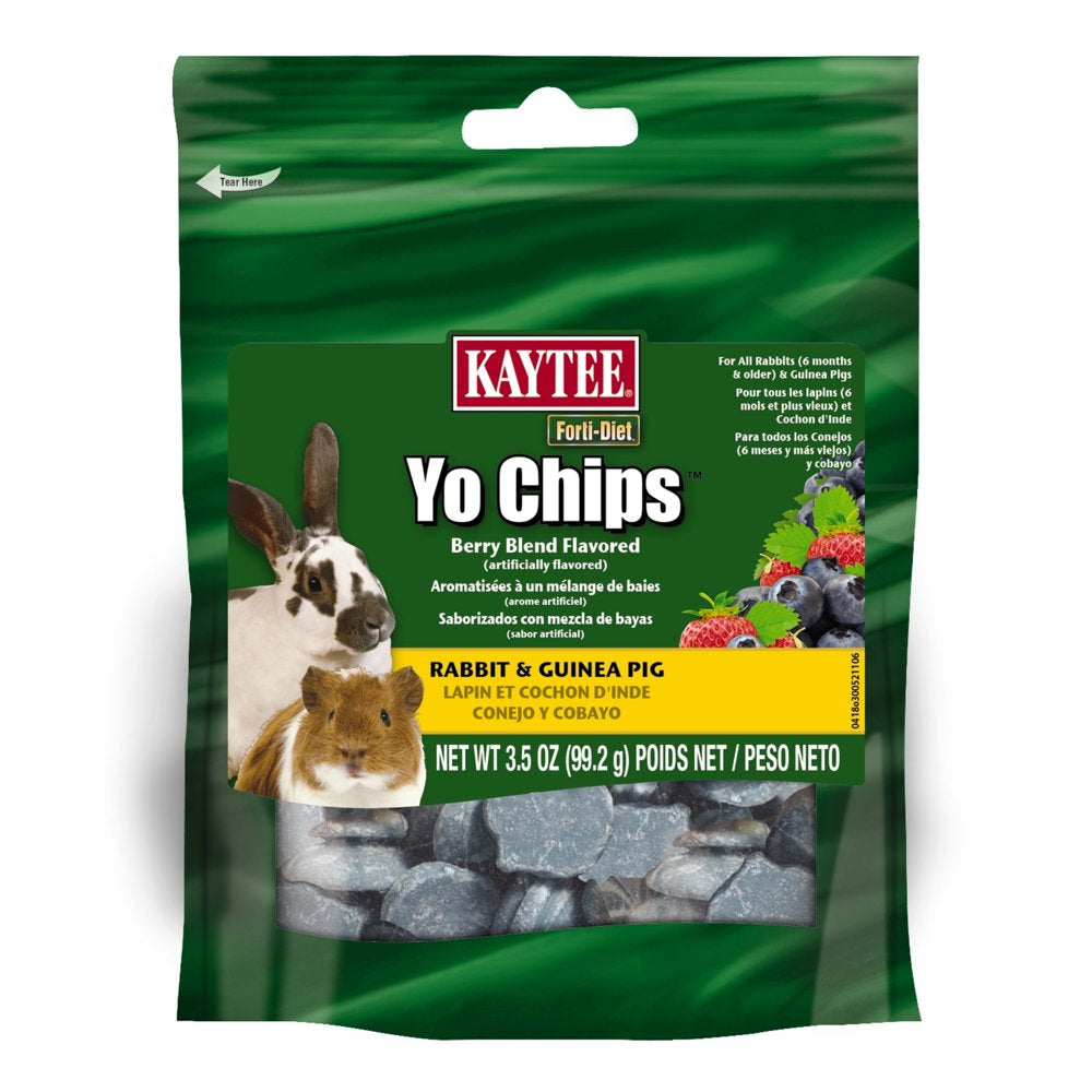 Kaytee Forti-Diet Yo Chips Rabbit/Guinea Pig Berry Flavored Treat, 3.5 Oz. Animals & Pet Supplies > Pet Supplies > Small Animal Supplies > Small Animal Treats Central Garden and Pet   