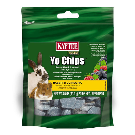 Kaytee Forti-Diet Yo Chips Rabbit/Guinea Pig Berry Flavored Treat, 3.5 Oz. Animals & Pet Supplies > Pet Supplies > Small Animal Supplies > Small Animal Treats Central Garden and Pet   