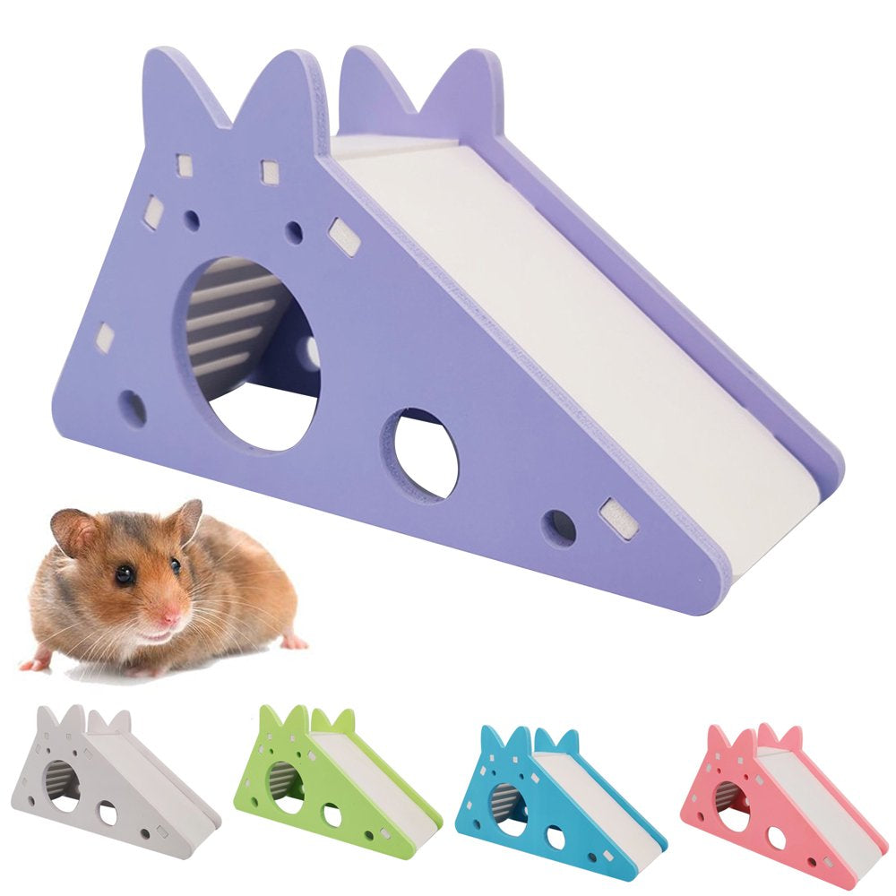 Walbest Hamster Hideout,Cute Hamster Exercise Toy Wooden Hamster House with Ladder Slide for Guinea Pig Hamster Cage Accessories,Small Animal Habitat Sleeping Nest Animals & Pet Supplies > Pet Supplies > Small Animal Supplies > Small Animal Habitats & Cages Walbest Pink  