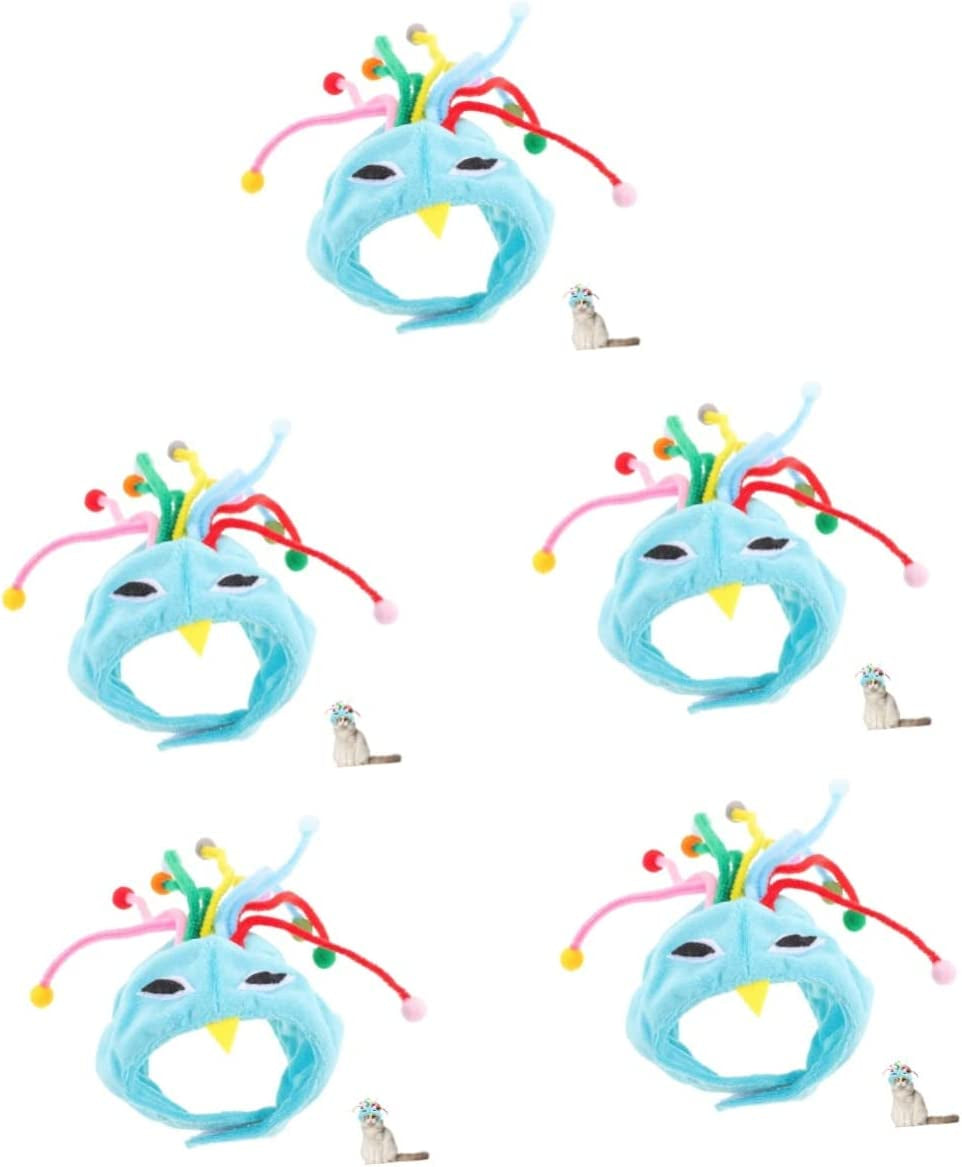 Ipetboom Headwear Decor Puppies Funny Cover Peacock Household Warm Cat Dogs Soft Small Cats Headdress Cap Costume Dog Bird for Party Cartoon Lovely Puppy Hat Accessories Design Animals & Pet Supplies > Pet Supplies > Dog Supplies > Dog Apparel Ipetboom As Shown 1x5pcs 20X20X1cmx5pcs 