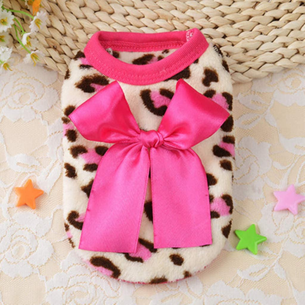 Dogs XL Coral Autumn Pet Apparel Stretchy Summer Shirts Doggy Tee Outfits Costume Vest Fleece Clothing Leopard and Winter Cat Pet Clothes Dog Animals & Pet Supplies > Pet Supplies > Dog Supplies > Dog Apparel HonpraD   