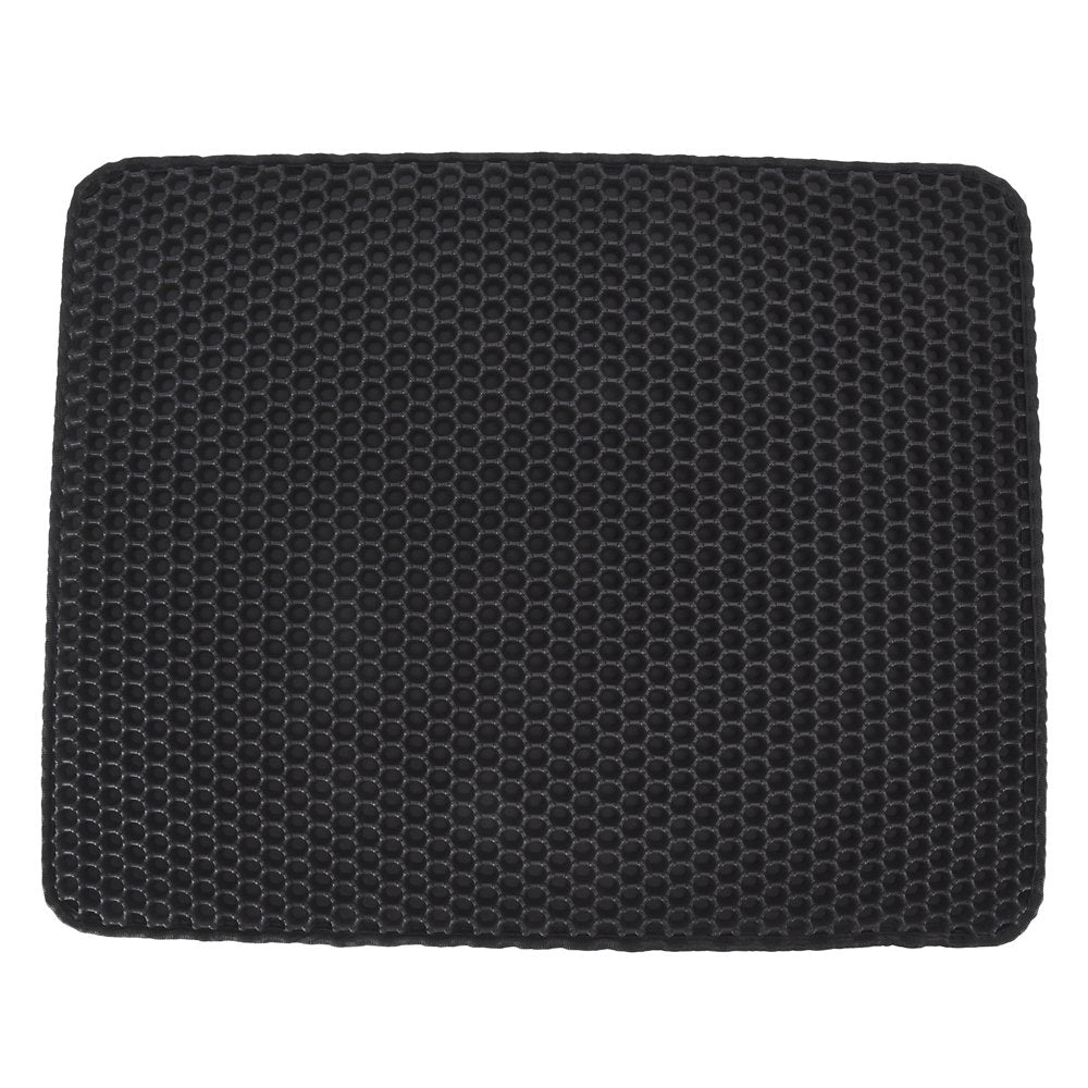 Cat Litter Pad, anti Slip Scatter Control Cat Litter Mat Easy for Cat Litter Box Black Animals & Pet Supplies > Pet Supplies > Cat Supplies > Cat Litter Box Mats LHCER Black  