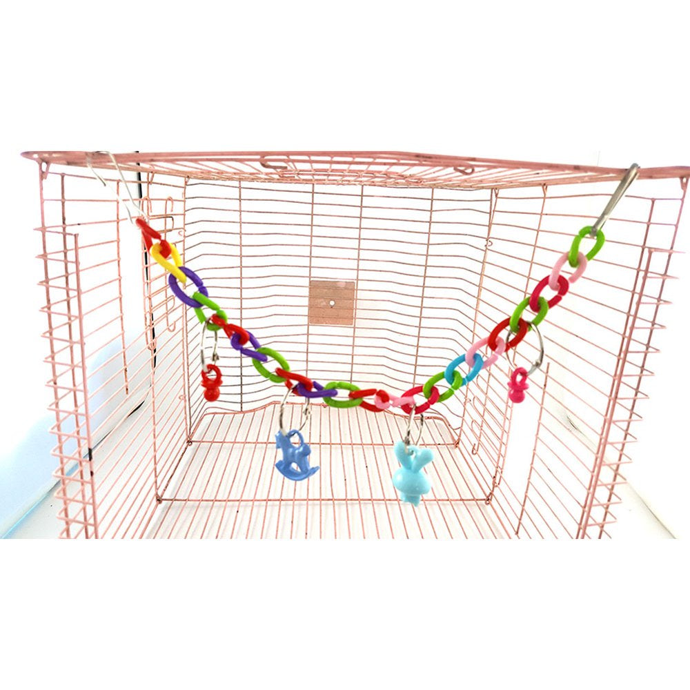 Colorful Bird Toy Parrot Swing Cage Toy Climbing Toy for Parakeet Cockatiel Budgie Lovebird 35Cm Animals & Pet Supplies > Pet Supplies > Bird Supplies > Bird Toys HiMiss   