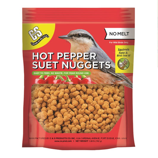 C&S Hot Pepper Suet Nuggets, No Melt - No Waste, Wild Bird Food, 27 Oz. Animals & Pet Supplies > Pet Supplies > Bird Supplies > Bird Food C AND S PRODUCTS COMPANY, INC.   