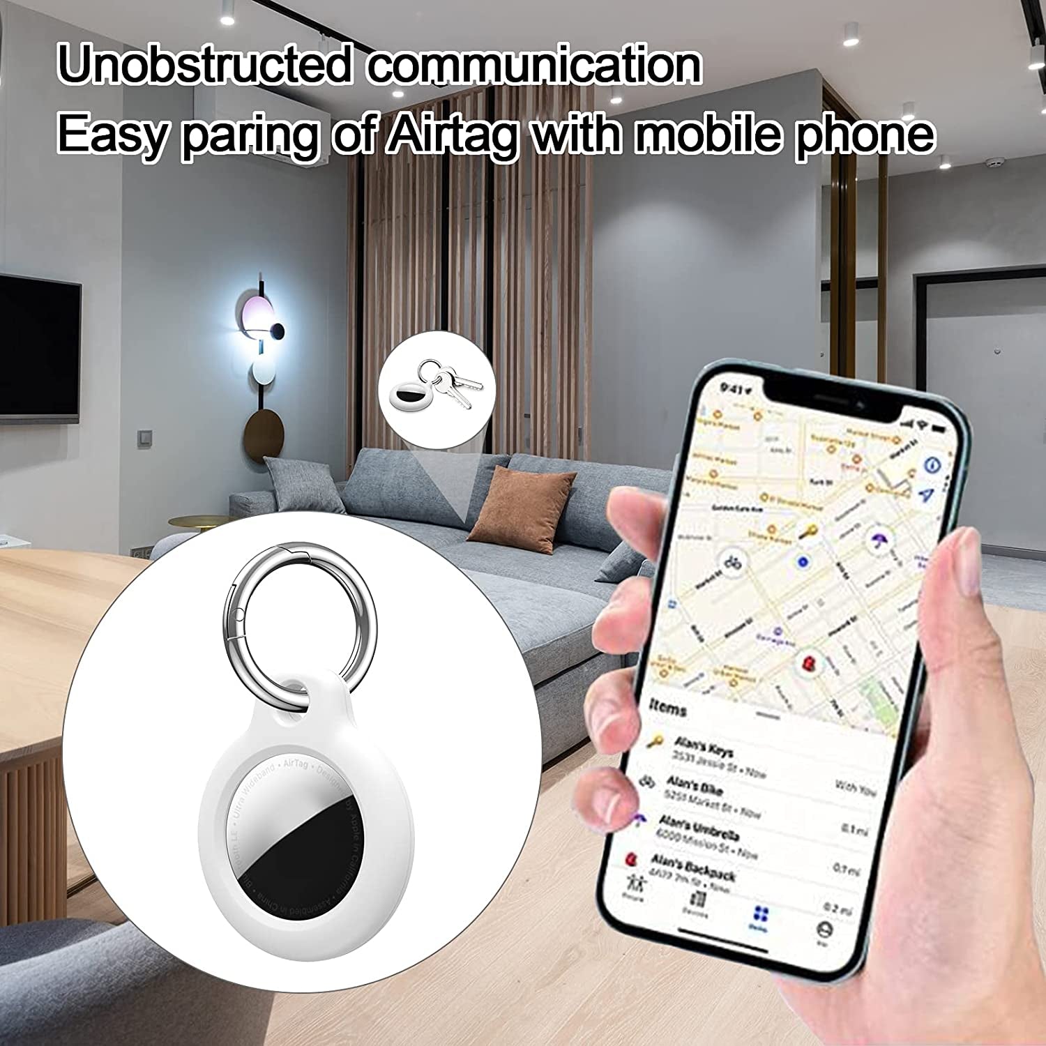 SPGUARD Hard PC Keychain for Airtag,Secure Air Tag Lock Key Ring,Protective Holder Tracker Finder for Luggage,Keys,Pet Collar Electronics > GPS Accessories > GPS Cases SPGUARD   