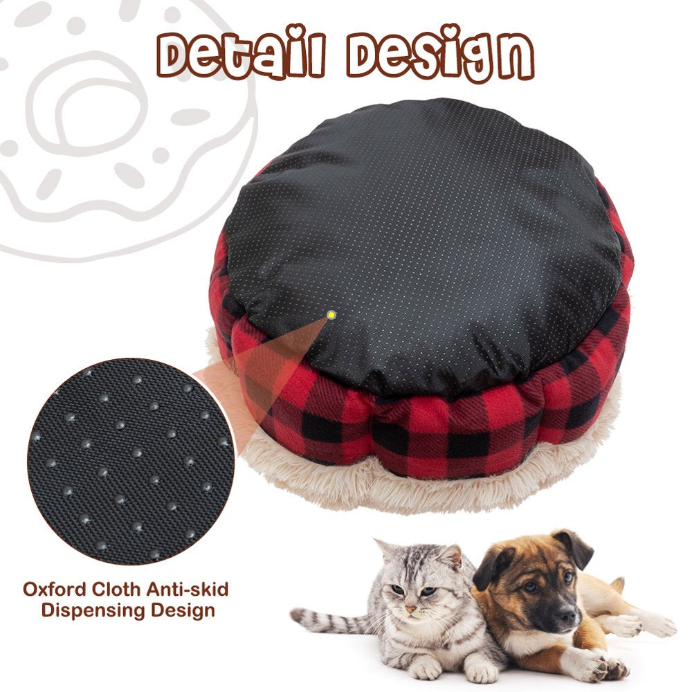 Pupteck Winter Cat Bed Mat - Furry Donut Pet Bed for Small Dogs & Cats, Soft Plush Pet Bed Self Warming for Puppies, Kittens Animals & Pet Supplies > Pet Supplies > Cat Supplies > Cat Beds Bepal   