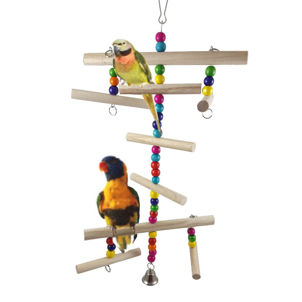 Meidiya Colorful Popsicle Sticks & Beads Pet Bird Toy,Durable Parrot Perch Stand Bird Swing Toy,Bird Cage Chewing Toy Fit for Cockatiels, Conures, Macaws, Lovebirds, Finches Animals & Pet Supplies > Pet Supplies > Bird Supplies > Bird Toys Meidiya   