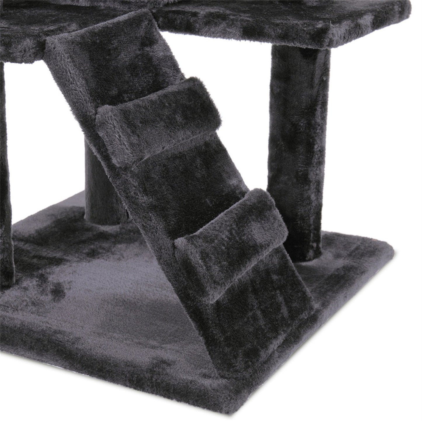 Pefilos 59" Multi-Level Cat Tree Condo Furniture Cat Tree for Large Adult Cat, 2 Plush Condos, Cat Condo for Multiple Cats Hammock for Kittens, Cat Tree Tower for Indoor Cats and Pets, Black Animals & Pet Supplies > Pet Supplies > Cat Supplies > Cat Furniture Pefilos   