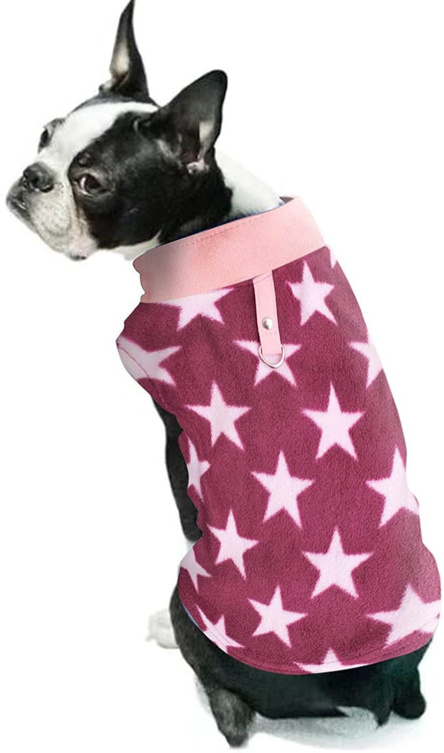 Pack of 2 Dog Sweater with Leash Ring Warm Dog Fleece Vest Dog Pullover Jacket Winter Dog Clothes for Puppy Small Dogs Cats Chihuahua (S, Star) Animals & Pet Supplies > Pet Supplies > Dog Supplies > Dog Apparel K ERATISNIK   