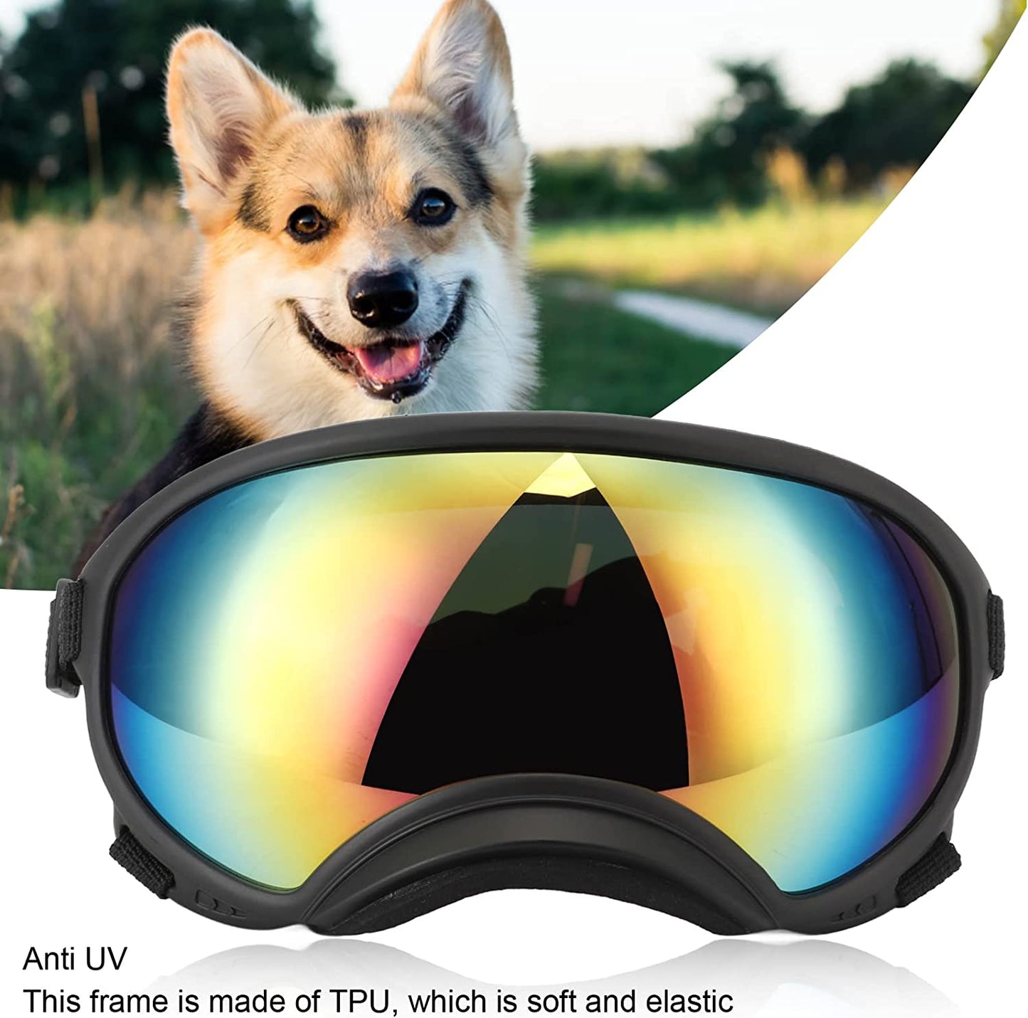 Vbestlife Dog Goggles, anti UV Strong Impact Resistance Adjustable Elastic Large Breed Dog Goggles Pet Sunglasses Animals & Pet Supplies > Pet Supplies > Dog Supplies > Dog Apparel Vbestlife   