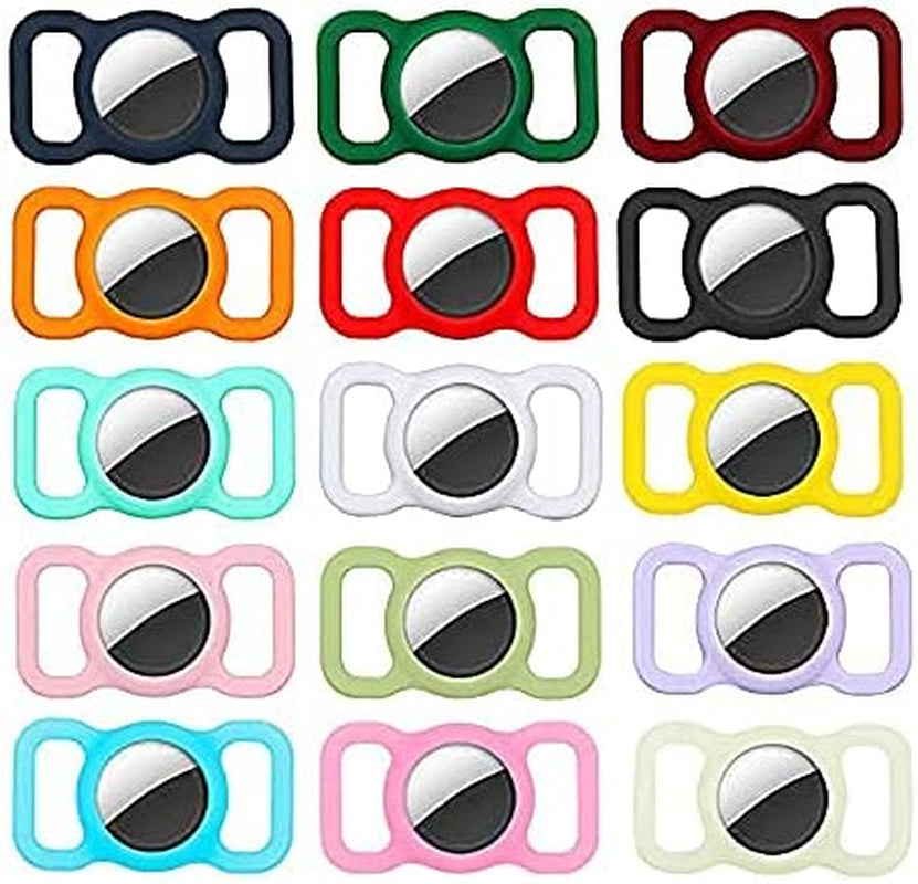 Protective Airtag Case for Dog Collar, Pet/Dog Collar Holder Case Compatible with Apple Airtag, Waterproof Airtag Loop for GPS Tracker Lightweight Soft anti Scratch anti Lost Black