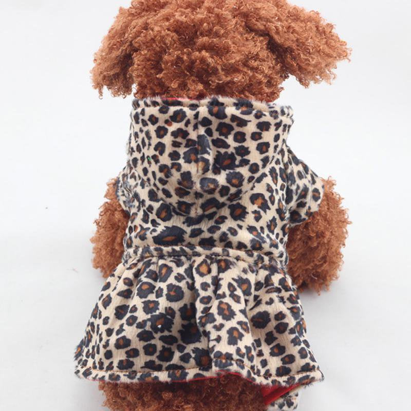 Cozy Reversible Dog Vest, Pets Dog Leopard Dress Coats, Winter Coat Warm Dog Apparel, Cold Weather Dog Jacket with Button Close, Cute Dog Hoody Dress Dog Clothes, Cotton Pet Dress for Dog Coat, XS-XL Animals & Pet Supplies > Pet Supplies > Dog Supplies > Dog Apparel Groomer XS Red 