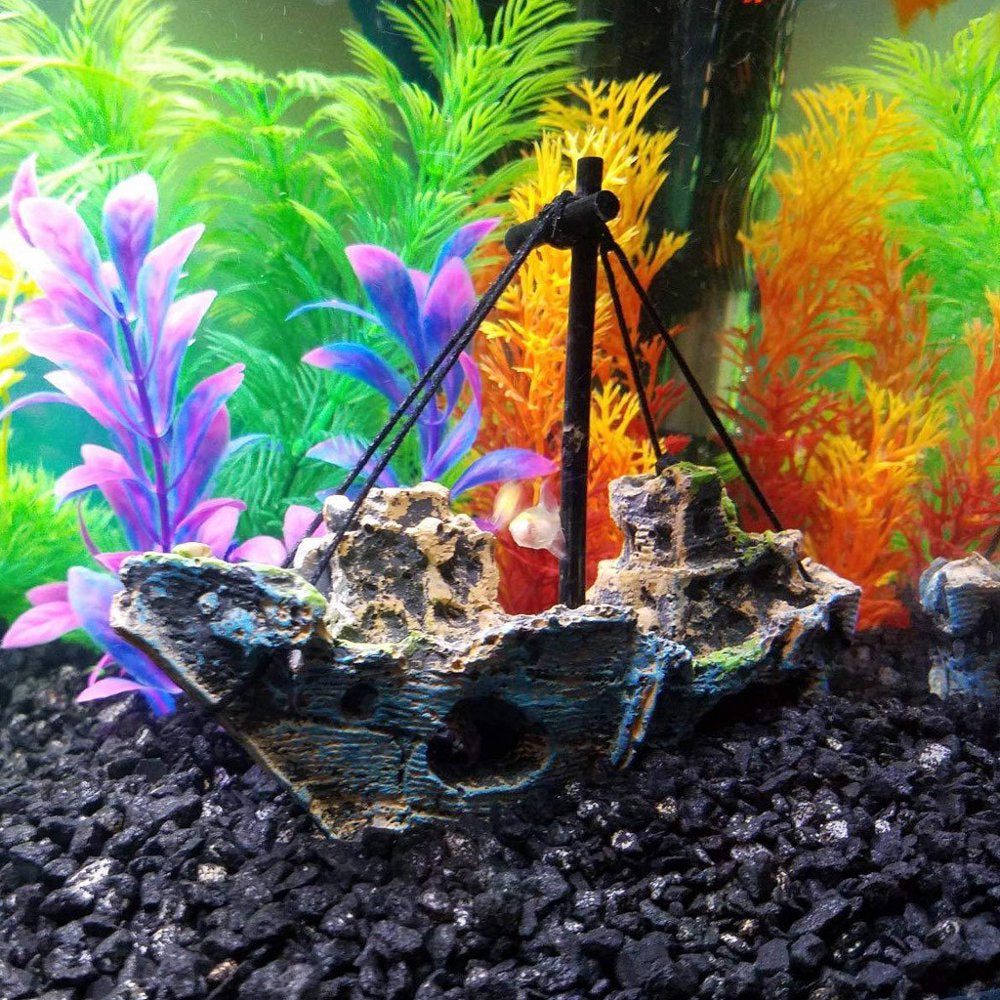 Mnycxen Aquarium Fish Tank Landscape Pirate Ship Wreck Ship Decor Resin Boat Ornament Aquarium Accessories Animals & Pet Supplies > Pet Supplies > Fish Supplies > Aquarium Decor Mnycxen   