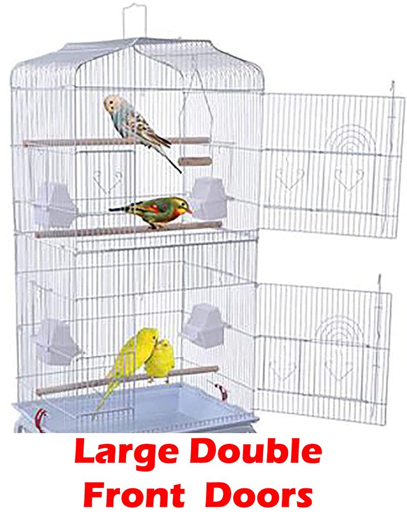 Large 36" Portable Hanging Travel Open Top Bird Flight Cage with Play Toys and 10-Step Cross Ladder for Parakeets Finches Canaries Lovebirds Small Quaker Parrots Cockatiels Budgie Green Cheek Conure Animals & Pet Supplies > Pet Supplies > Bird Supplies > Bird Toys Mcage   