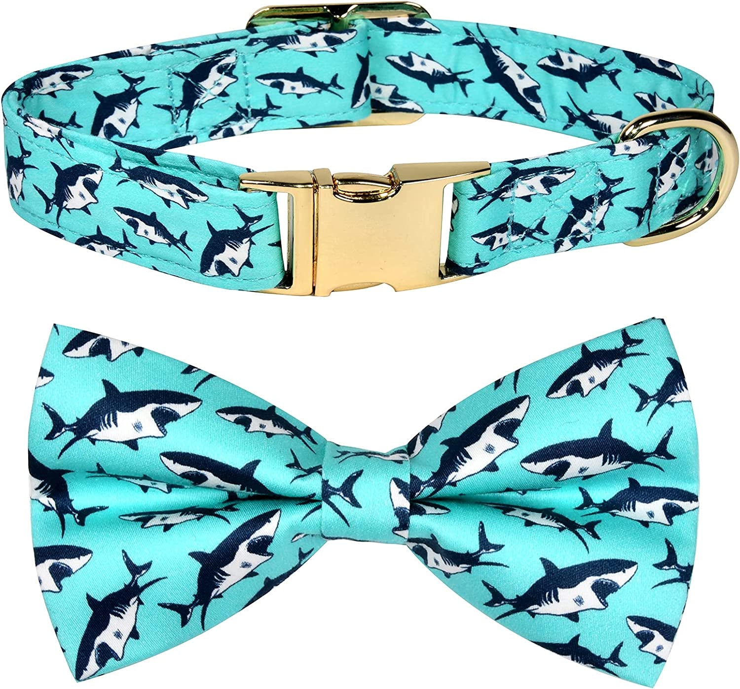 Shark Dog Bow Tie Dog Collar,Detachable Bowtie Accessory, Adjustable Collar for Small Medium Large Dogs Animals & Pet Supplies > Pet Supplies > Dog Supplies > Dog Apparel Watermelon Pet Shark XS (8 --12") 