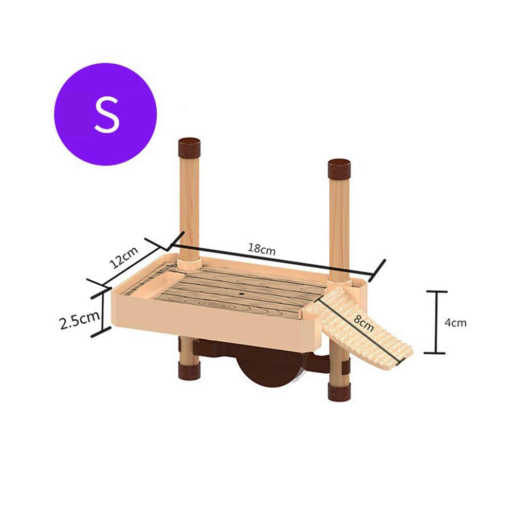 Turtle Tortoise Reptile Pier Floating Climbing Basking Platform Ramp Ladder with Food Water Dish Aquarium Decor Amphibian Leisure Table Animals & Pet Supplies > Pet Supplies > Reptile & Amphibian Supplies > Reptile & Amphibian Food BELUPAI   