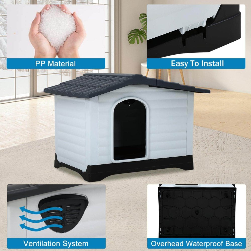 Plastic Dog House for Small Medium Large Dogs, 26 Inch High Large Doghouse Indoor Outdoor Durable Waterproof Pet House with Base Support for Winter Animals & Pet Supplies > Pet Supplies > Dog Supplies > Dog Houses Dog House   