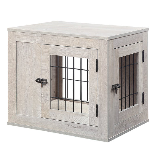 Unipaws Dog Crate Furniture Style,Wooden Wire Dog Kennel with Cushion, Small Animals & Pet Supplies > Pet Supplies > Dog Supplies > Dog Houses Unipaws S  