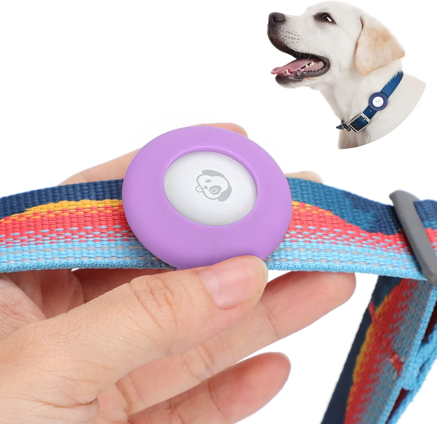 Airtag Dog Collar Holder Silicone Pet Collar Case for Apple Airtags, Anti-Lost Air Tag Holder Compatible with Small Wide Cat Dog Collars (Large:For Dog Collar 0.8-1.1 Inch, Black) Electronics > GPS Accessories > GPS Cases PANZZDA Purple Large:for dog collar 0.8-1.1 inch 