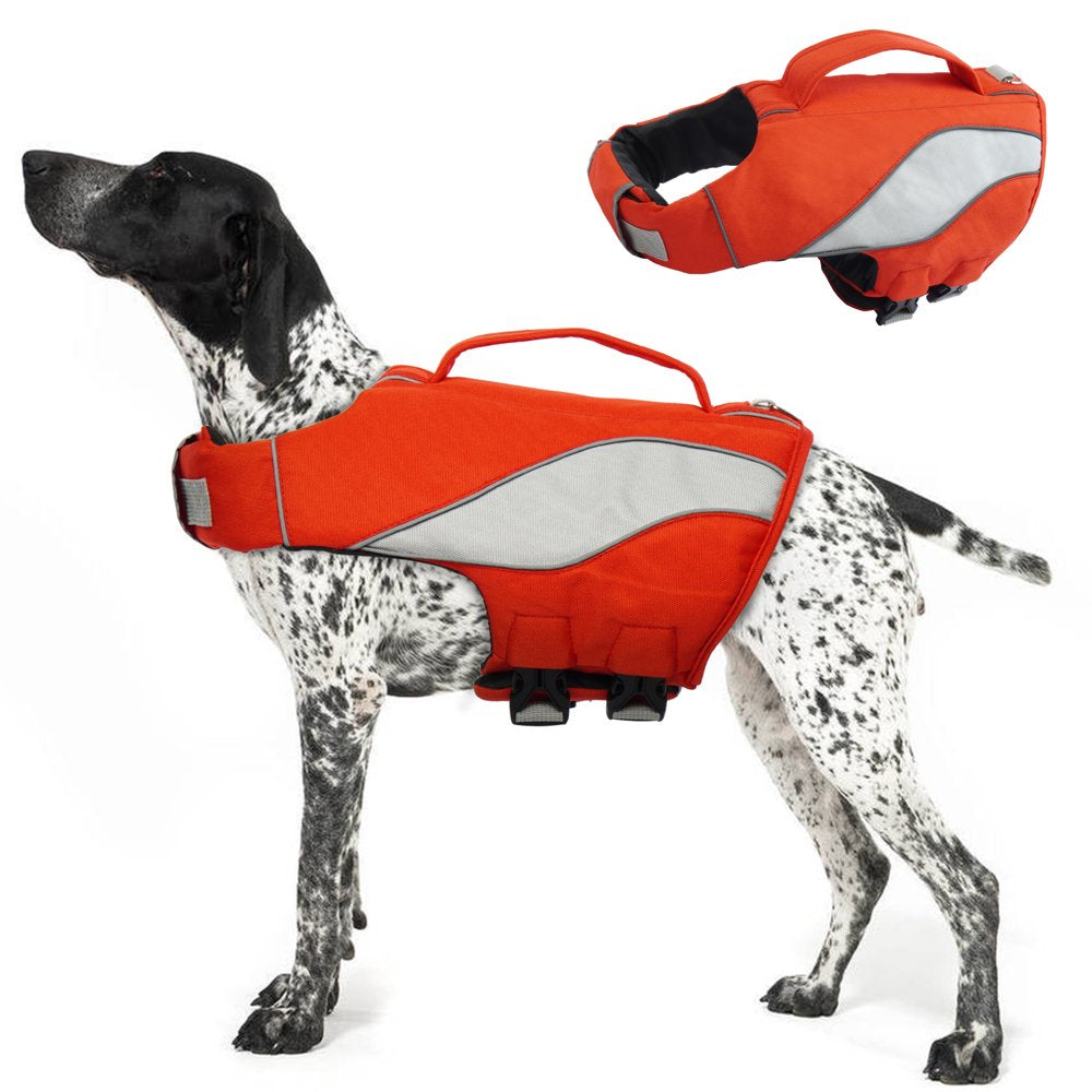 IDOMIK Dog Life Jacket, Reflective Dog Life Vest, Adjustable Ripstop Dog Lifesaver Pet Life Preserver with High Flotation Swimsuit for Small Medium and Large Dogs Animals & Pet Supplies > Pet Supplies > Dog Supplies > Dog Apparel IDOMIK 2XL  