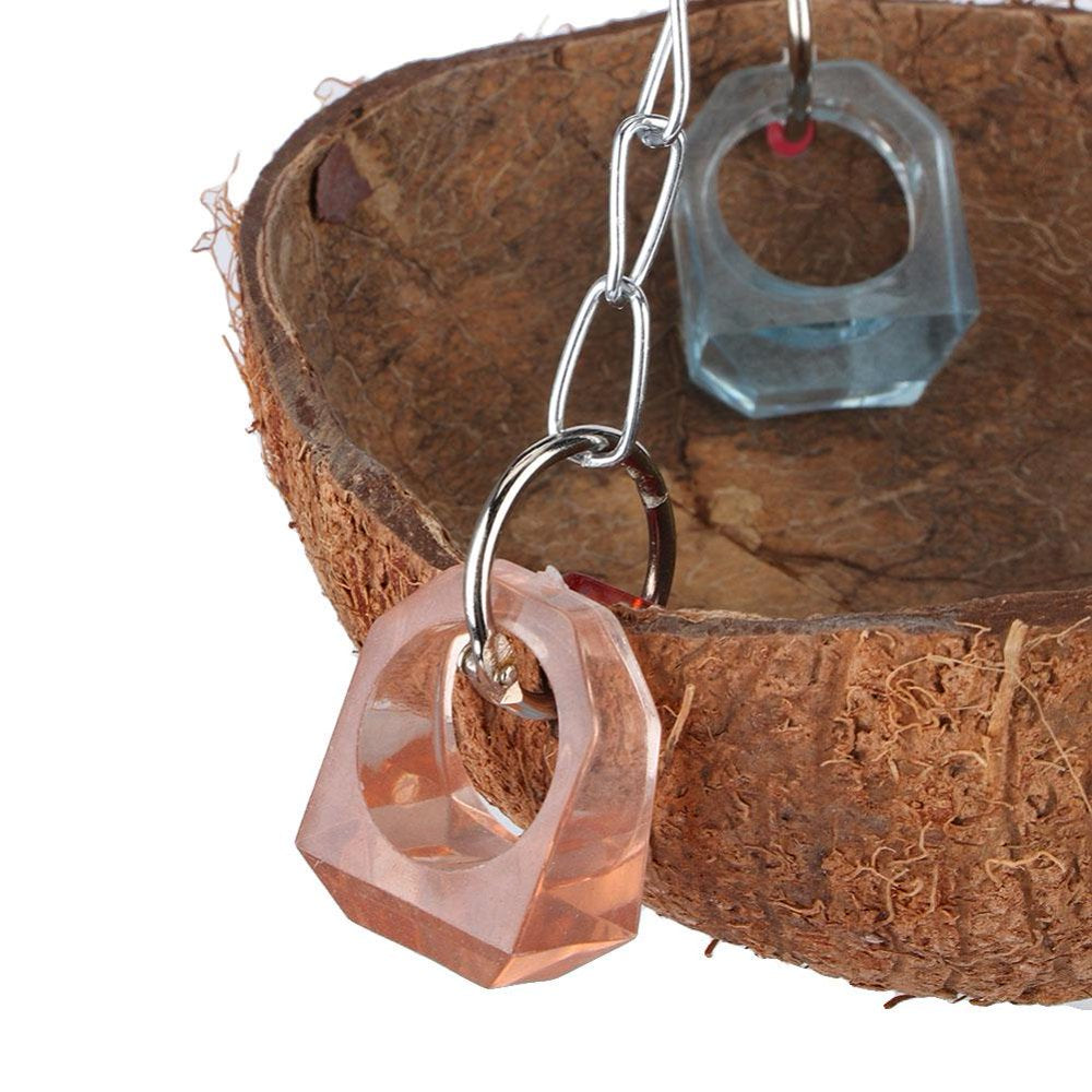 Octpeak Birds Toy, Hanging Basket,Pet Birds Toy Squirrel Coconut Shell Hanging Basket Sling with Acrylic Rings for Hammock Animals & Pet Supplies > Pet Supplies > Bird Supplies > Bird Toys Octpeak   