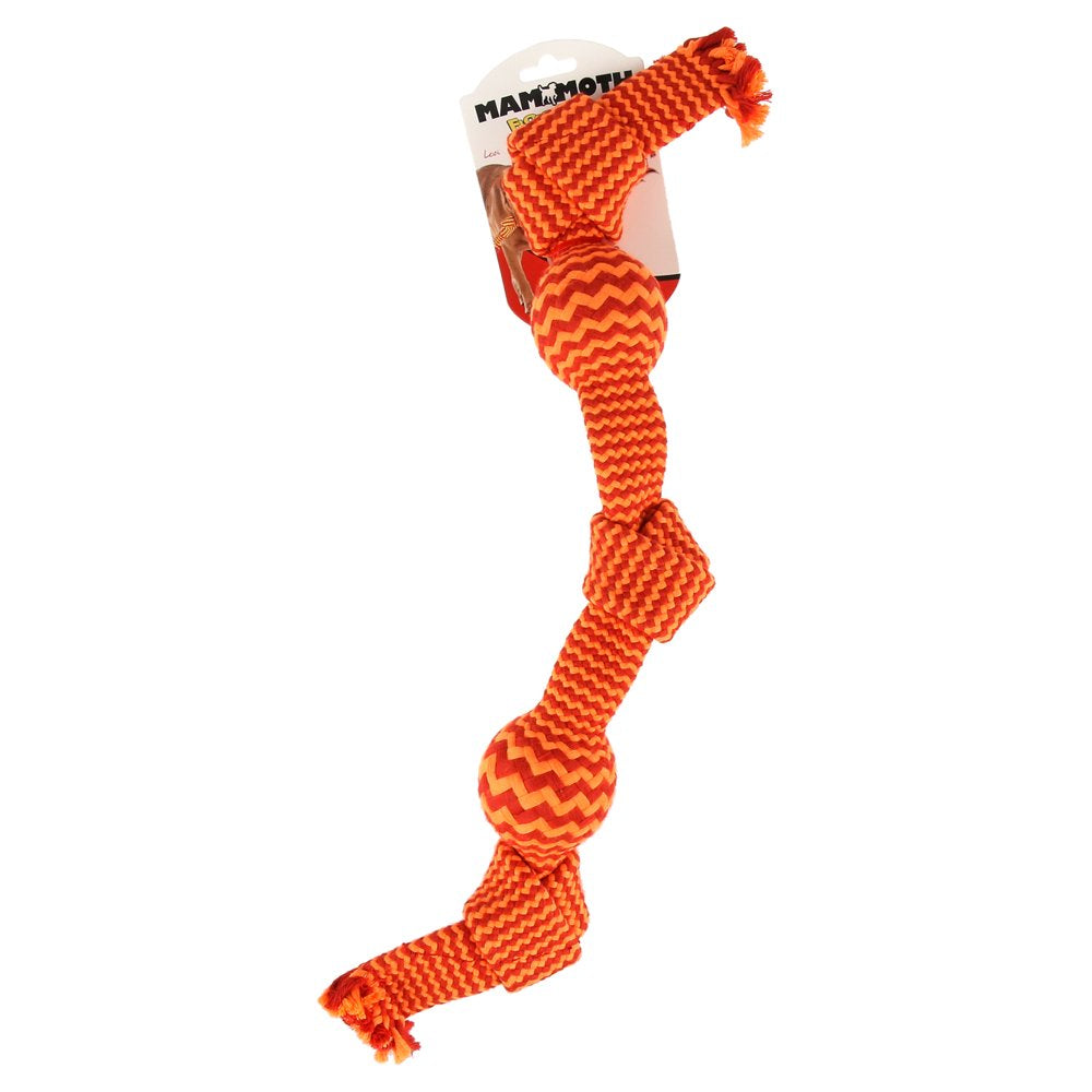 Mammoth Flossy Chews Candy Wraps Double Rope Tug Dog Toy with (2) 2.75" Squeaky Balls Inside, Large, 28" Animals & Pet Supplies > Pet Supplies > Dog Supplies > Dog Toys Mammoth Pet Products   