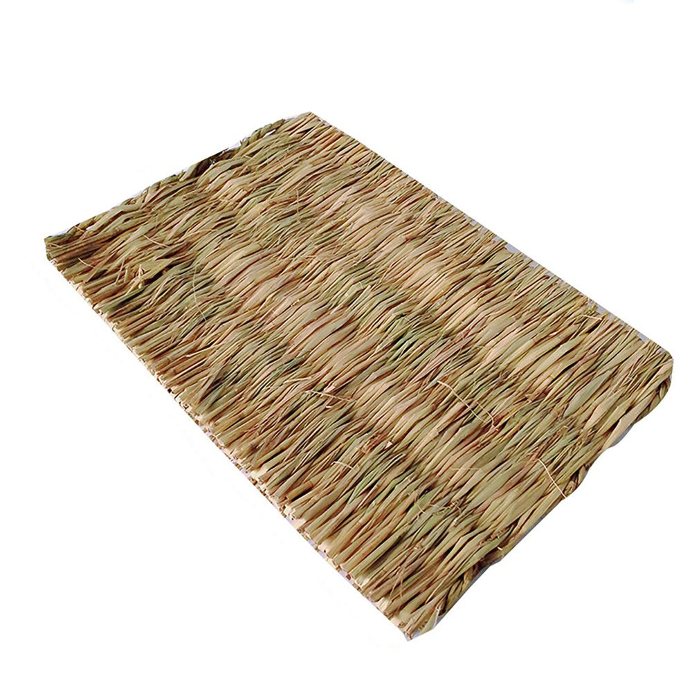 Hay Mat Animal Chewing Toy Bed Natural Woven Grass Mats Multifunctional Comfortable Safe Bunny Bedding Nest for Guinea Pig Parrot Rabbit Animals & Pet Supplies > Pet Supplies > Small Animal Supplies > Small Animal Bedding ALLOMN   