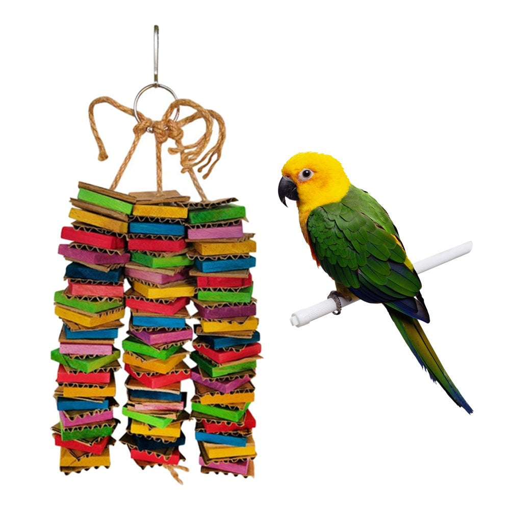 Bird Chewing Toy Wooden Blocks Cotton Rope Parakeet Parrot Training Toys 3-String Animals & Pet Supplies > Pet Supplies > Bird Supplies > Bird Toys Gazechimp   