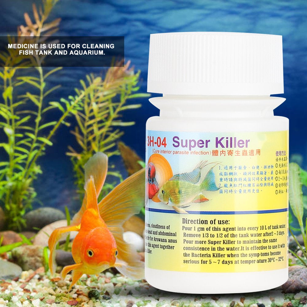 Aquarium Fish Tank Nursing Parasite Removal Medicine Powder Supply Good Cleaning Effectfor H4 Cleaning 50G