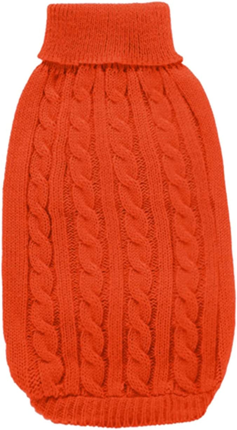 Pet Clothes for Medium Dogs Male Cat Knitted Jumper Winter Warm Sweater Puppy Coat Jacket Costume for Small Dogs Animals & Pet Supplies > Pet Supplies > Dog Supplies > Dog Apparel HonpraD Orange Large 