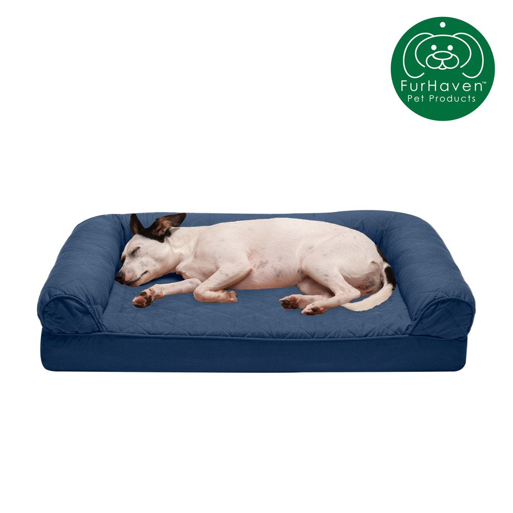 Furhaven Pet Products | Full Support Orthopedic Quilted Sofa-Style Couch Bed for Dogs & Cats, Silver Gray, Medium Animals & Pet Supplies > Pet Supplies > Cat Supplies > Cat Beds FurHaven Pet M Navy 